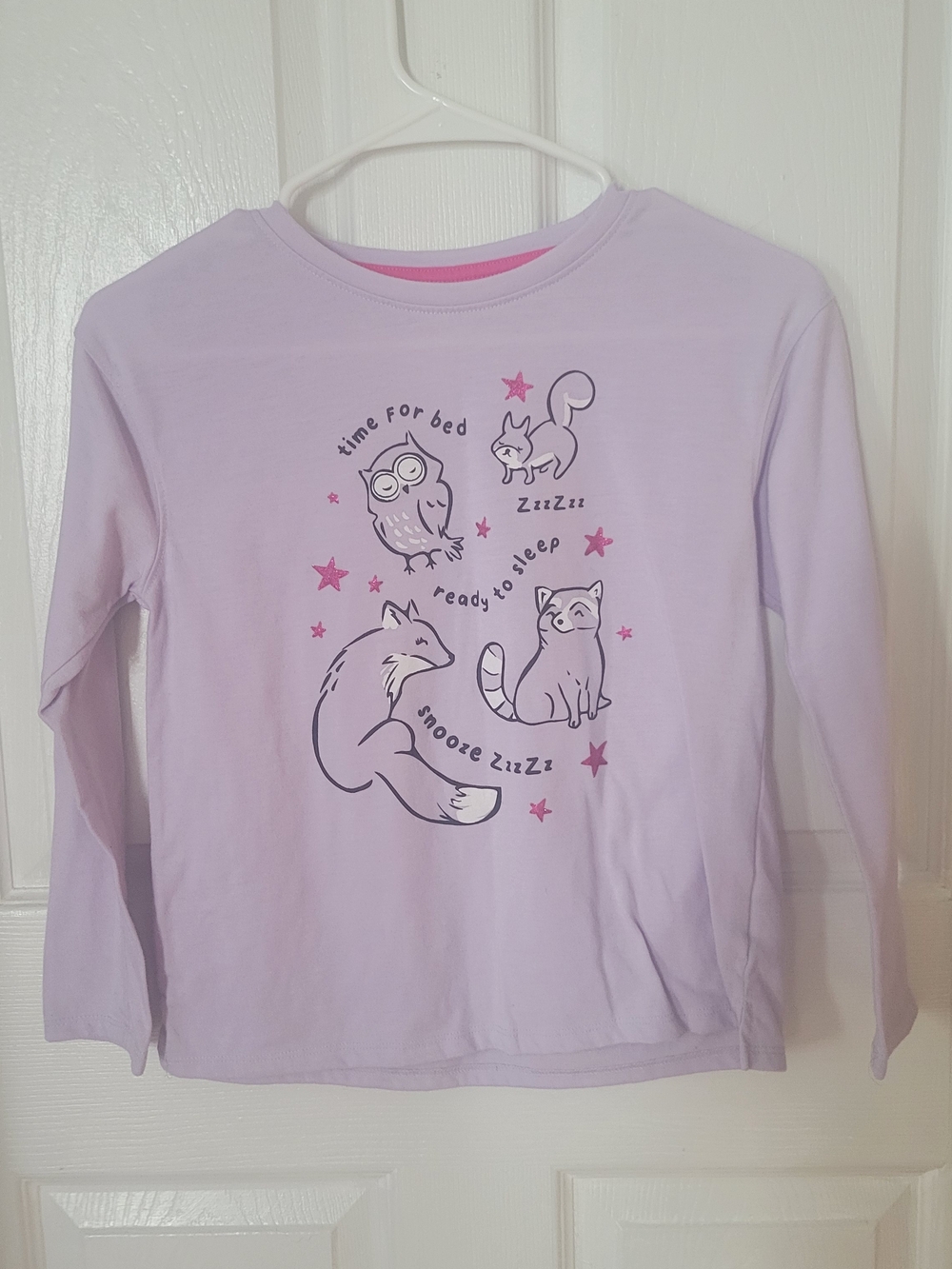 Girls' Lavender Sleepy Forest Graphic Long-Sleeve Pj Shirt